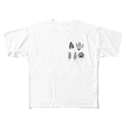 Leaf All-Over Print T-Shirt