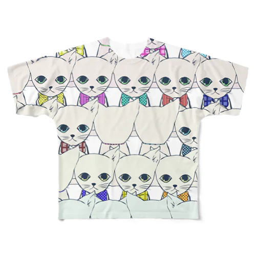 ご機嫌なねこ(ベビーフェイス) All-Over Print T-Shirt