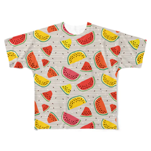 スイカ柄 All-Over Print T-Shirt