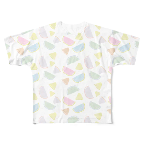 スイカ柄パステルＴシャツ All-Over Print T-Shirt