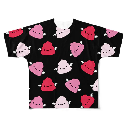 漆黒のいちごみるくうんこ All-Over Print T-Shirt