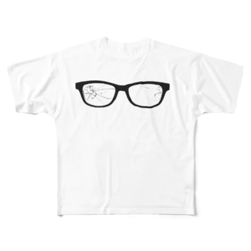 割れた眼鏡 All-Over Print T-Shirt
