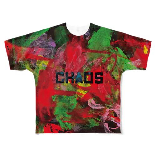画伯の絵画CHAOS フルグラフィックTシャツ