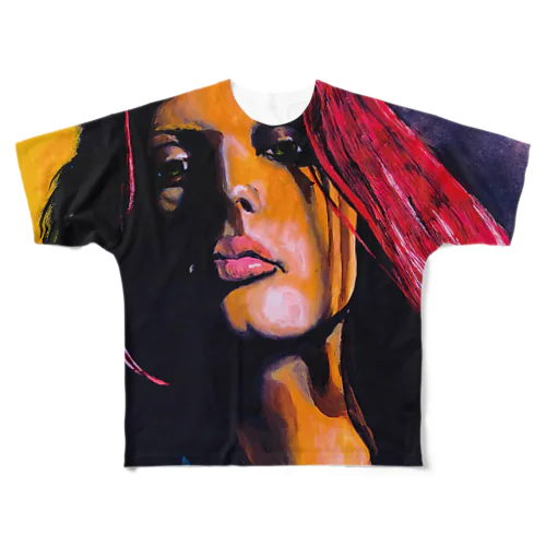 全面赤髪女のイラスト All-Over Print T-Shirt