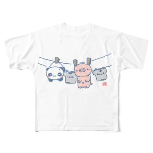 梅雨の晴れ間に、せんたく〜(*●ω●*) All-Over Print T-Shirt