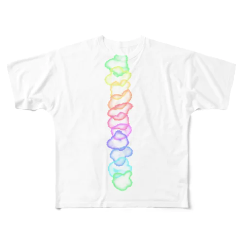 水彩モヤモヤレインボー🌈 All-Over Print T-Shirt