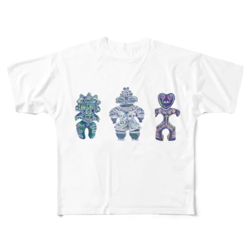 土偶三姉妹 All-Over Print T-Shirt