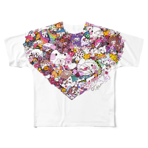 心ごとこの花束にそっと包んで虹にのせて All-Over Print T-Shirt