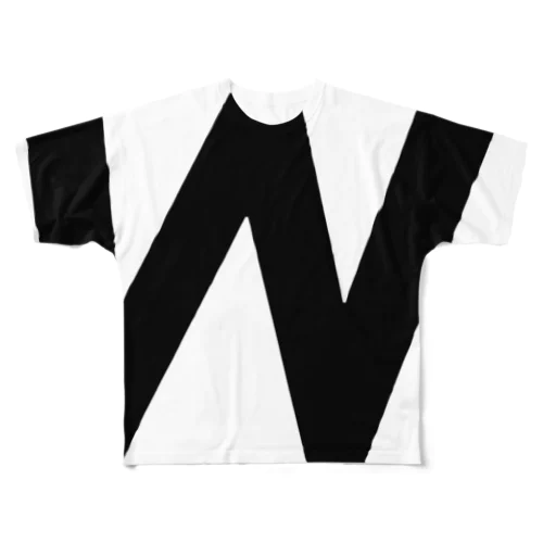 W ： イニシャルTシャツ All-Over Print T-Shirt