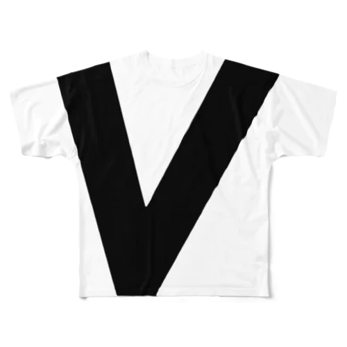 V ： イニシャルTシャツ フルグラフィックTシャツ