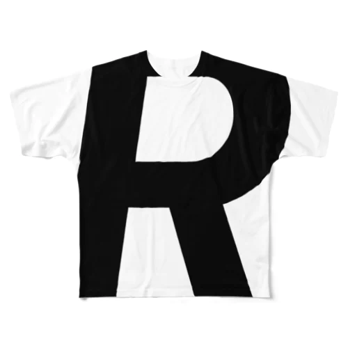 R ： イニシャルTシャツ フルグラフィックTシャツ