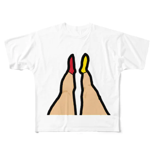 エビフライ、プロレスラーの色和え 풀그래픽 티셔츠