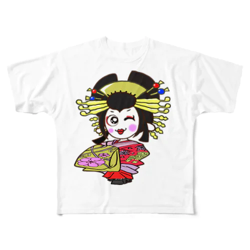 お江戸　花魁ペタ子 All-Over Print T-Shirt