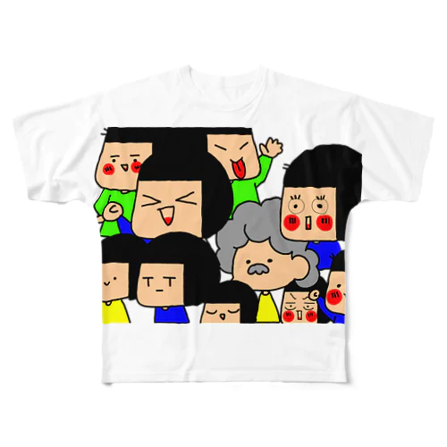 こけし勢揃い All-Over Print T-Shirt