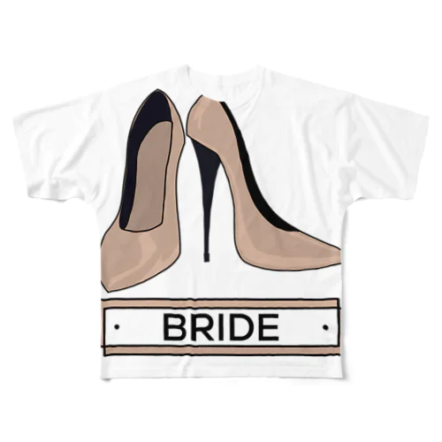 ペア(BRIDE)ヒール_ベージュ フルグラフィックTシャツ