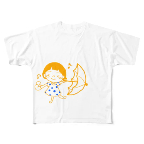 おてんばgirl フルグラフィックTシャツ