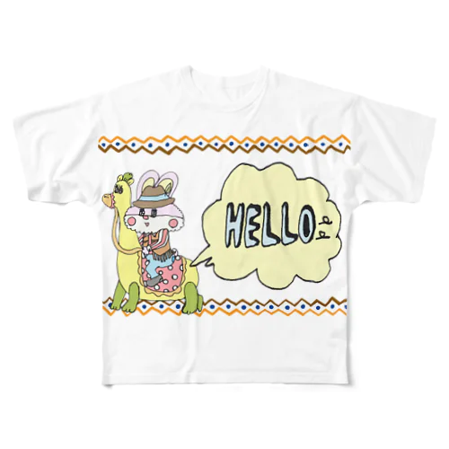 ラクダあんどウサカウボイ All-Over Print T-Shirt