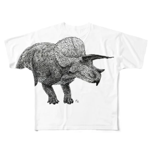 Triceratops(drawing) フルグラフィックTシャツ