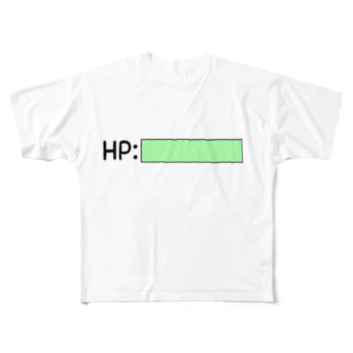 HPは満タンです！ フルグラフィックTシャツ