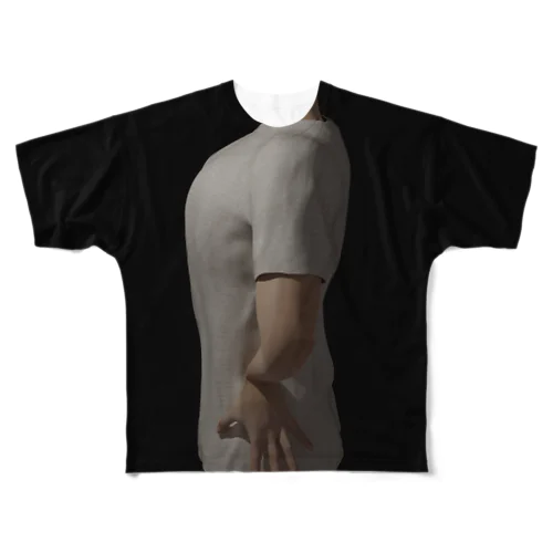 正面を向いているのに左を向いているように見える不思議なTシャツ All-Over Print T-Shirt