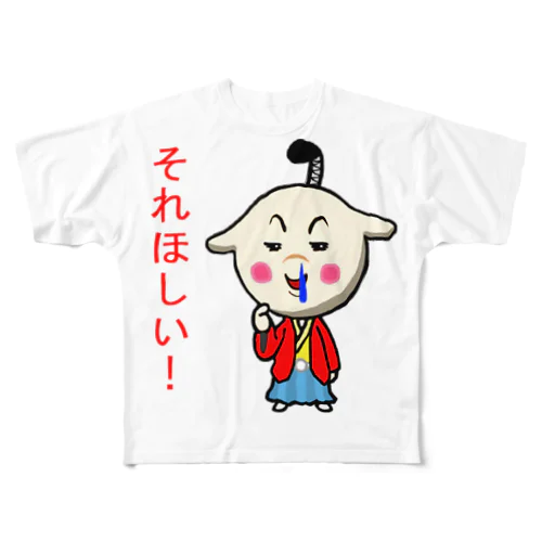 お江戸　アホ殿様ペタ子 All-Over Print T-Shirt