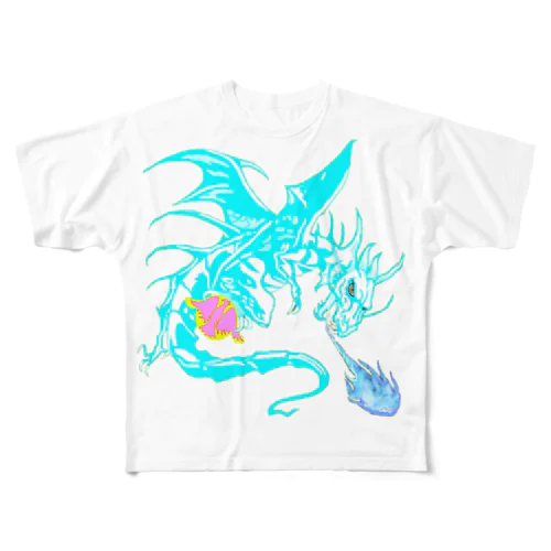 ブルードラゴン All-Over Print T-Shirt