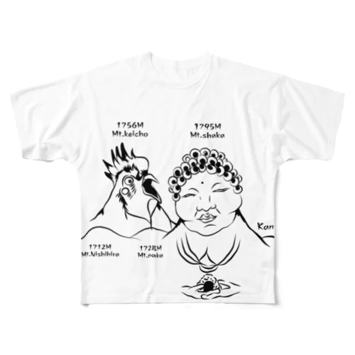 高原山bigprint All-Over Print T-Shirt