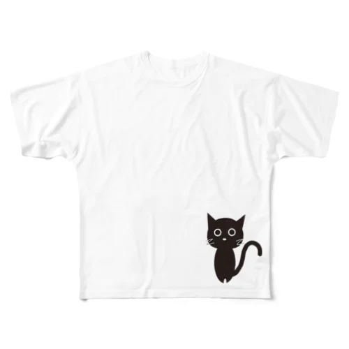 KUROにゃんこ All-Over Print T-Shirt