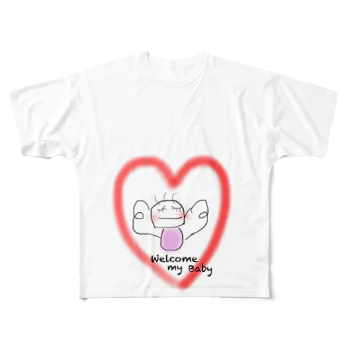 マタニティ　baby フルグラフィックTシャツ