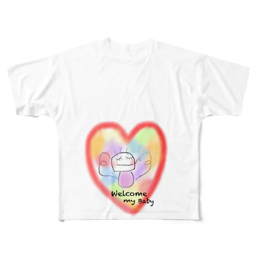 マタニティ　Baby フルグラフィックTシャツ