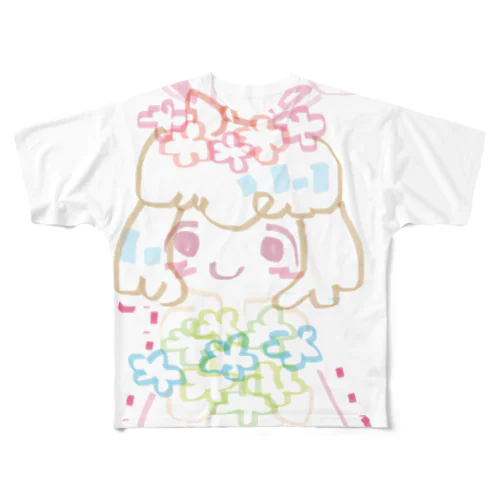 うさぎ畑の女の子 All-Over Print T-Shirt