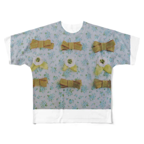 ランチョンマットフラワーTシャツ All-Over Print T-Shirt