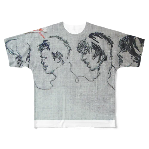 drawing embroideryフルグラフィックTシャツ All-Over Print T-Shirt
