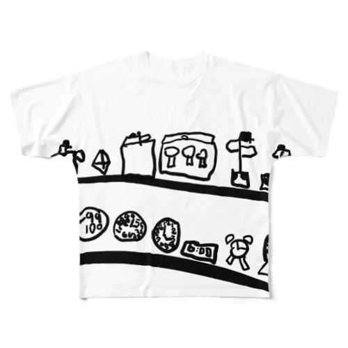 時計とスプレーの棚 All-Over Print T-Shirt