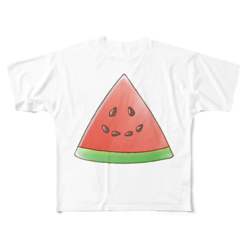 にっこりスイカ All-Over Print T-Shirt
