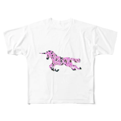 桜ユニコーン フルグラフィックTシャツ