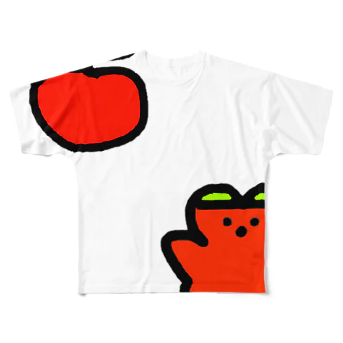 くまくま。りんご🍎 フルグラフィックTシャツ