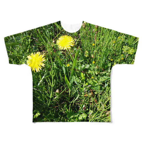 雑草にまぎれるTシャツ フルグラフィックTシャツ