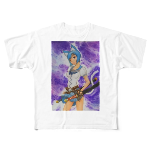 猫むす All-Over Print T-Shirt