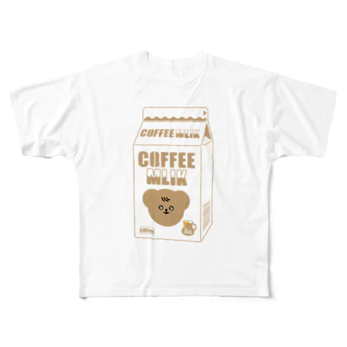 ポメクマ（コーヒー牛乳ver） フルグラフィックTシャツ