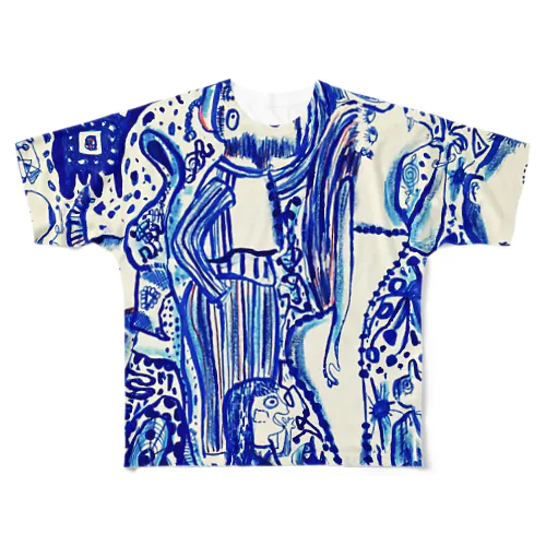 KILIG 青 All-Over Print T-Shirt