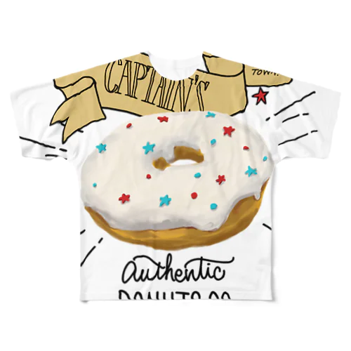 CAPTAIN'S DONUTS フルグラフィックTシャツ