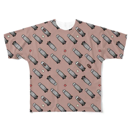 ラッコがいっぱい All-Over Print T-Shirt