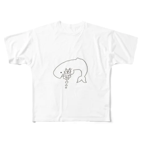 マッコウクジラとねこの旅 All-Over Print T-Shirt