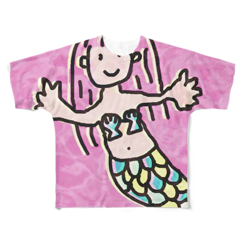 ハッピー人魚ちゃん フルグラフィックTシャツ