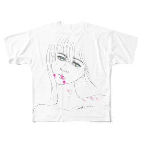 Lipstick_blood フルグラフィックTシャツ