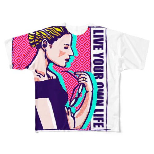 眼鏡をはずす女 All-Over Print T-Shirt