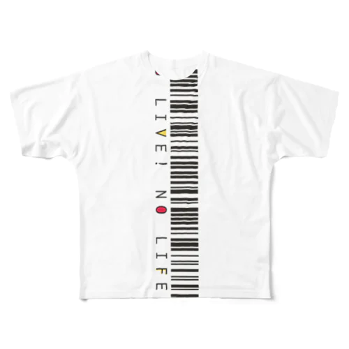 NO LIVE! NO LIFE! フルグラフィックTシャツ