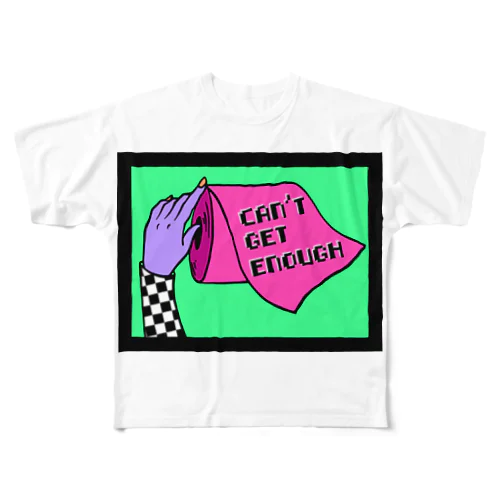 CAN'T GET ENOUGH / GREEN トイレットペーパー　 フルグラフィックTシャツ