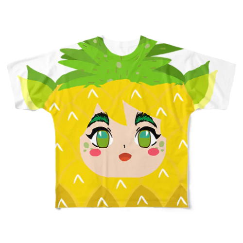 かわいいパイナップル フルグラフィックTシャツ